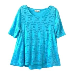 Dana Buchman Women's Blue Layered Swing Top